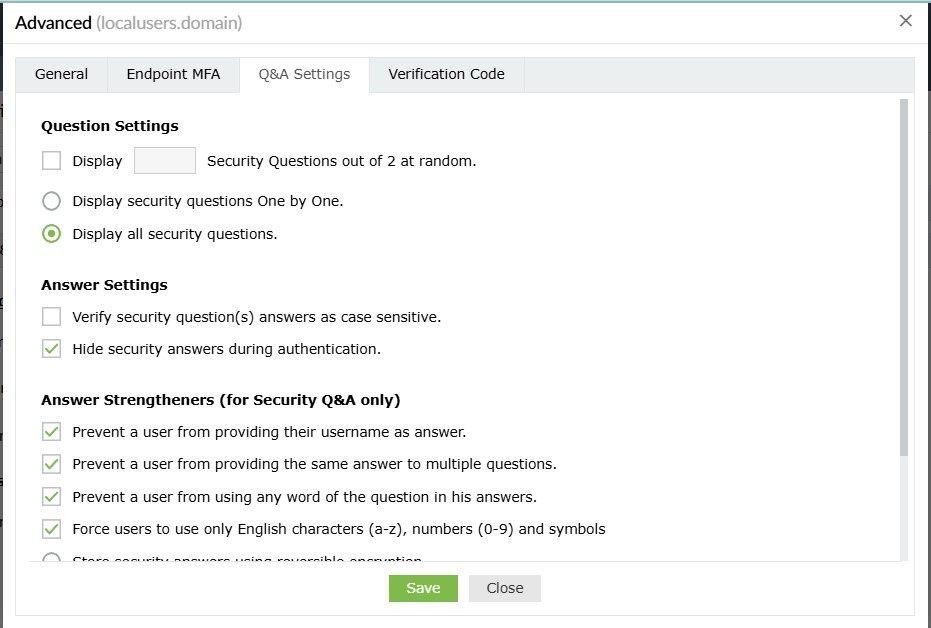 Others backup codes
